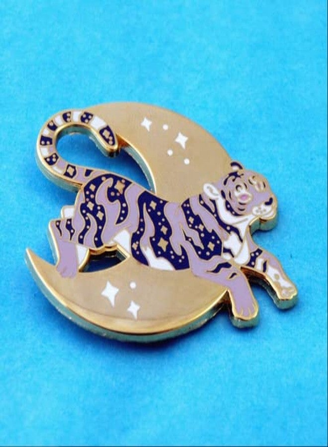 Untitled Cute Purple Tiger In The Sky Moon Stars Enamel Pin Novelty Brooch Buttons Jewelry for Jackets Jeans Backpack Cloth Lapel Bag Hat Gift for Women Girl - Image 3